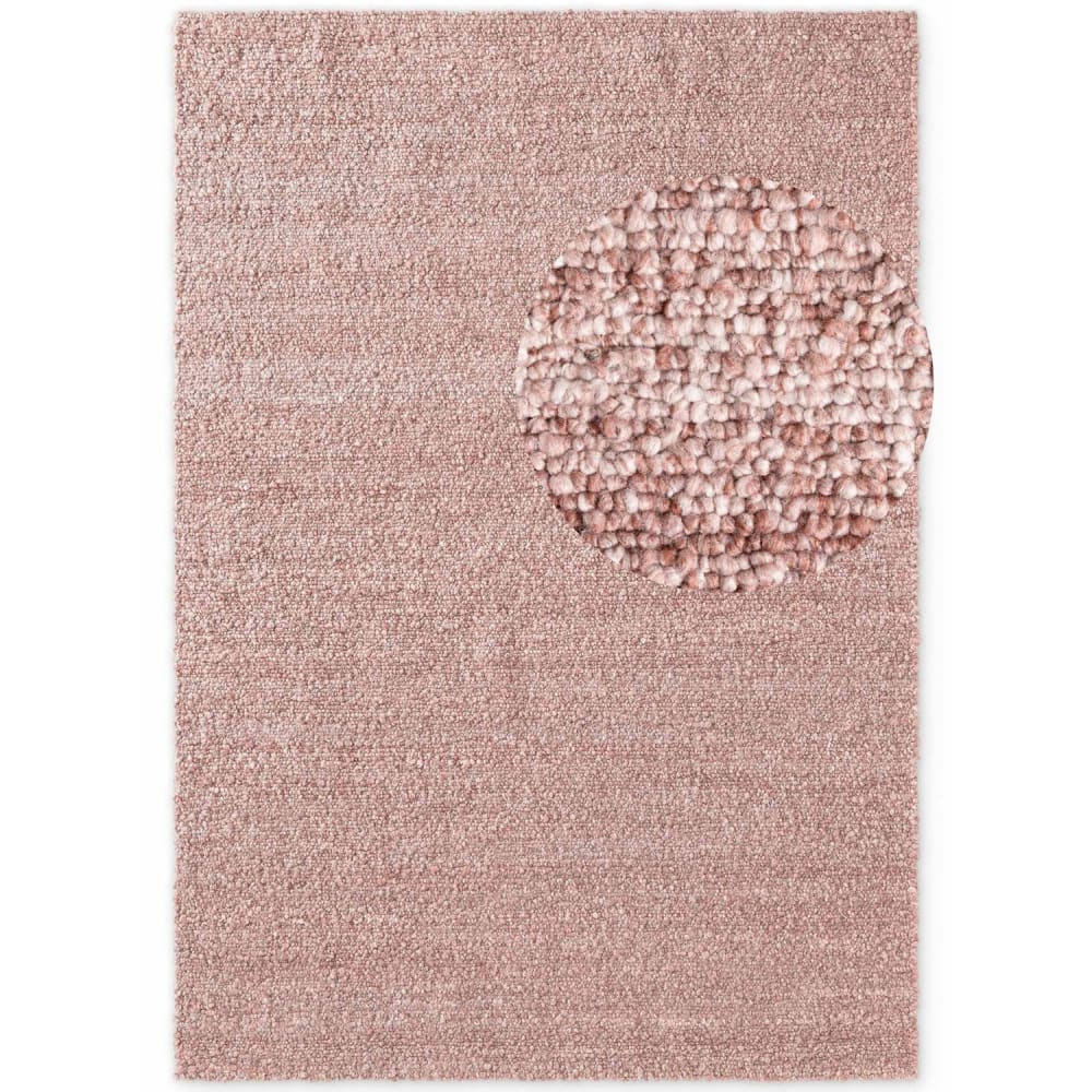 Tapis bouclés à poils courts rose poudrée 160x230cm