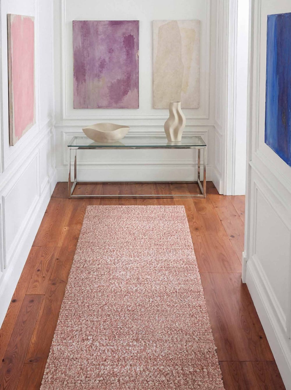 Tapis bouclés à poils courts rose poudrée 160x230cm — vue 4