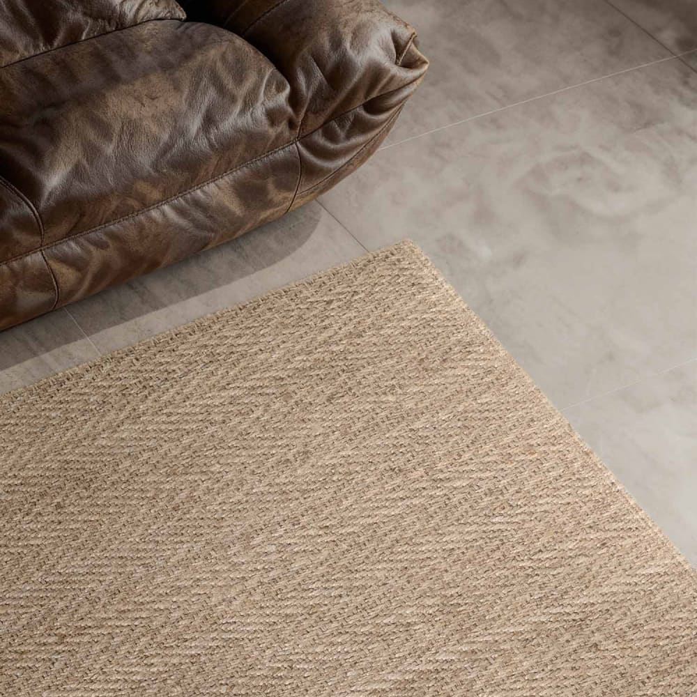 Tapis en Jute 160x230cm à chevrons Fait Main Ivoire — vue 4