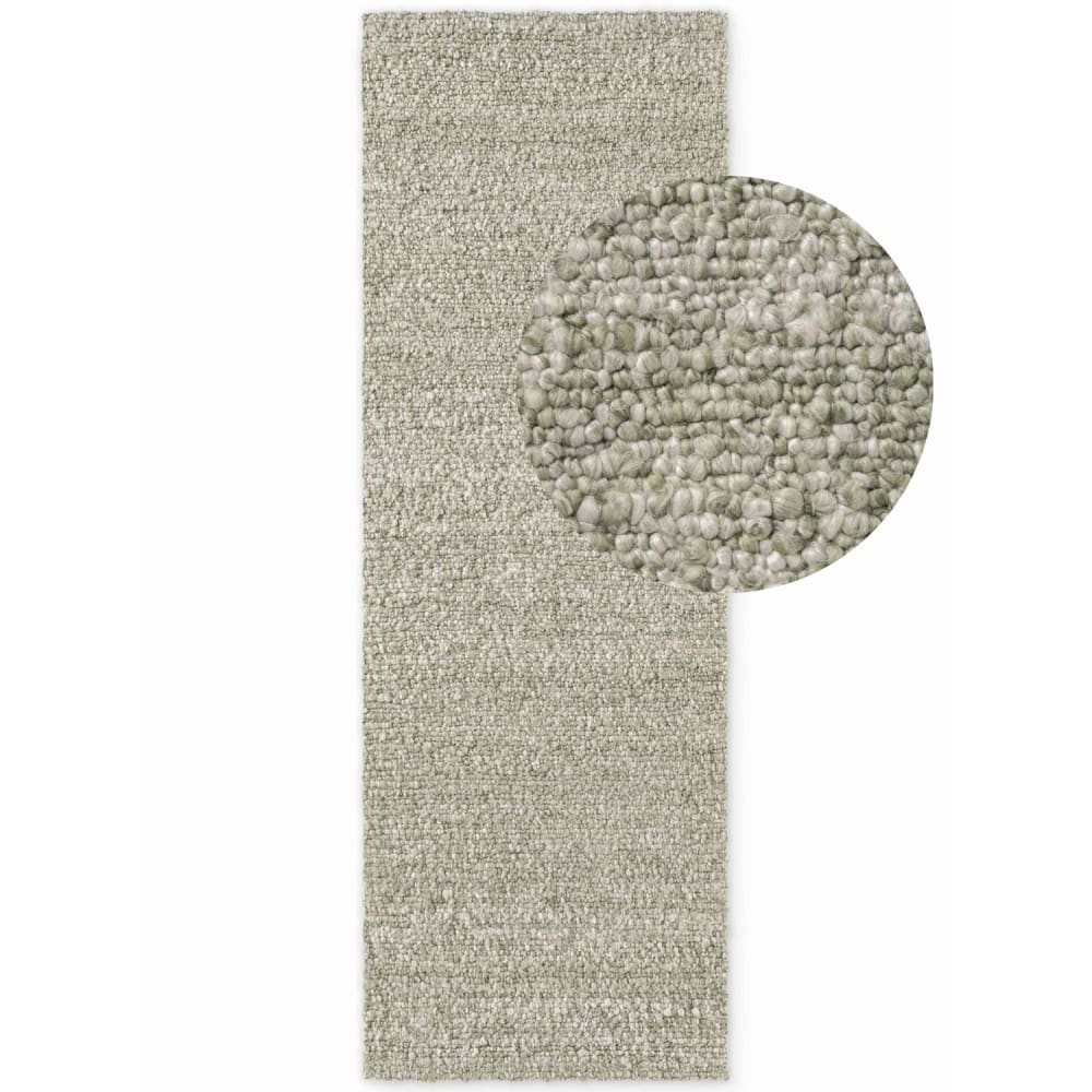 Tapis bouclés à poils courts vert clair 80x200cm