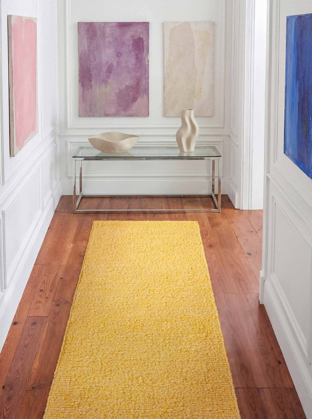 Tapis bouclés à poils courts jaune 200x290cm — vue 4