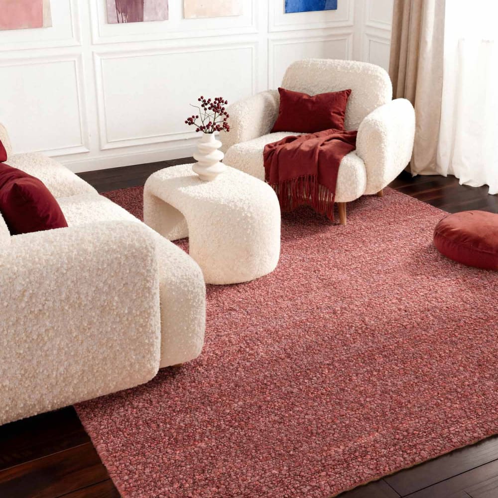 Tapis bouclés à poils courts rose 160x230cm — vue 3