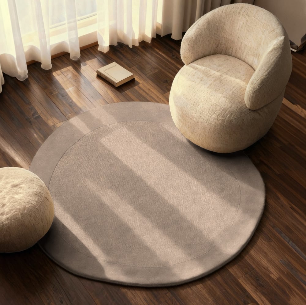 Tapis en laine rond organique tufté main beige - villeroy & boch 160cm — vue 3