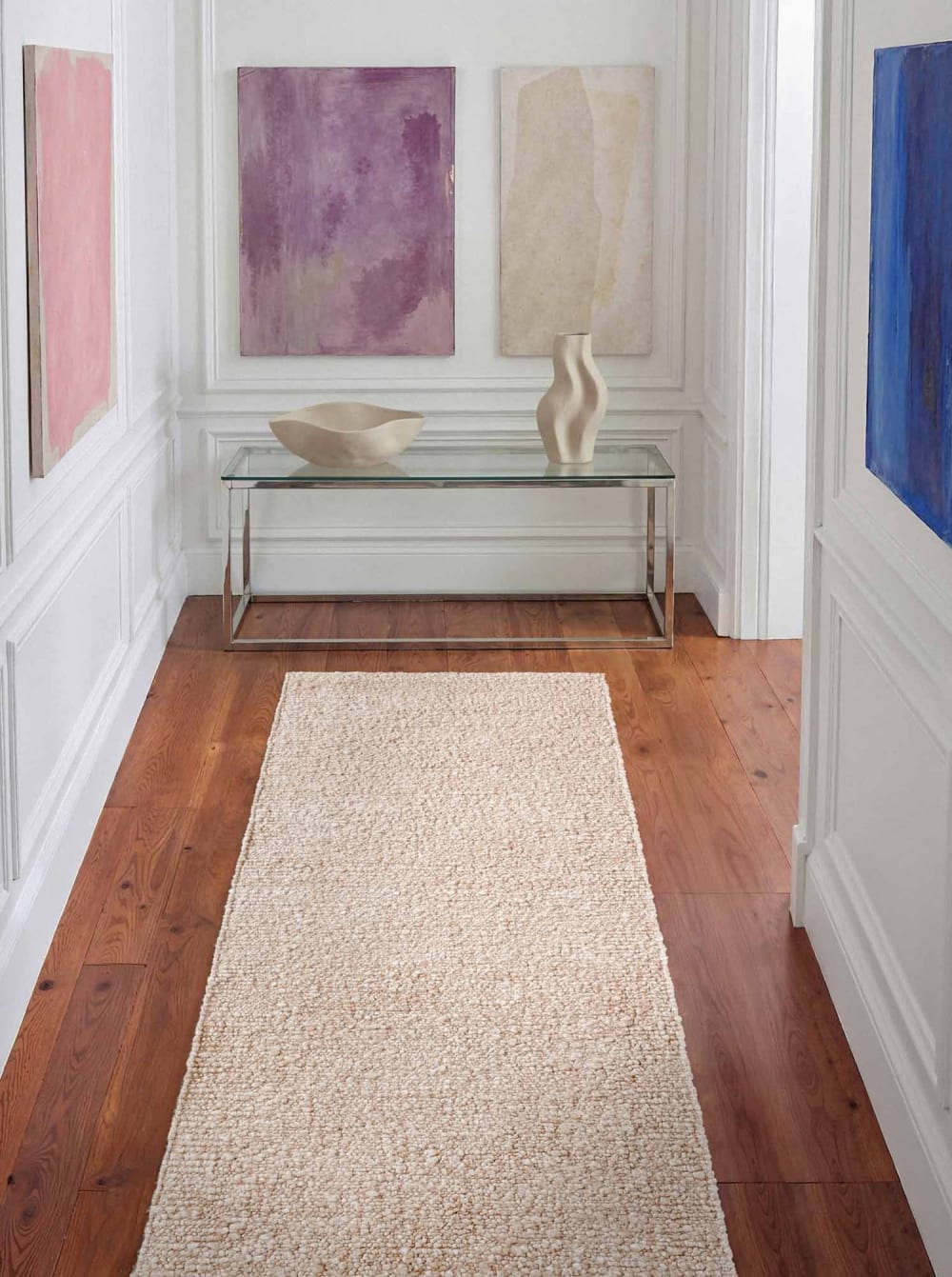 Tapis bouclés à poils courts ecru 200x290cm — vue 4