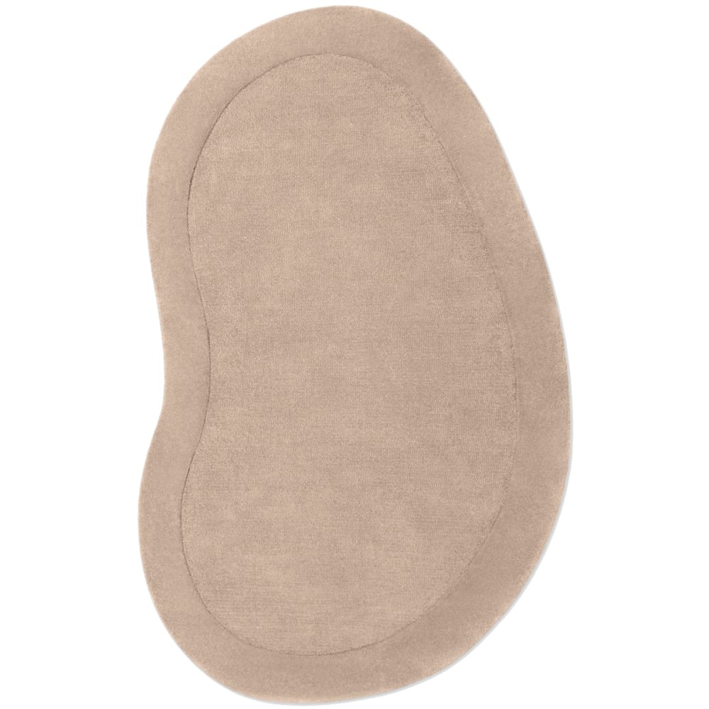 Tapis en laine de forme organique tufté main Beige 125x200cm