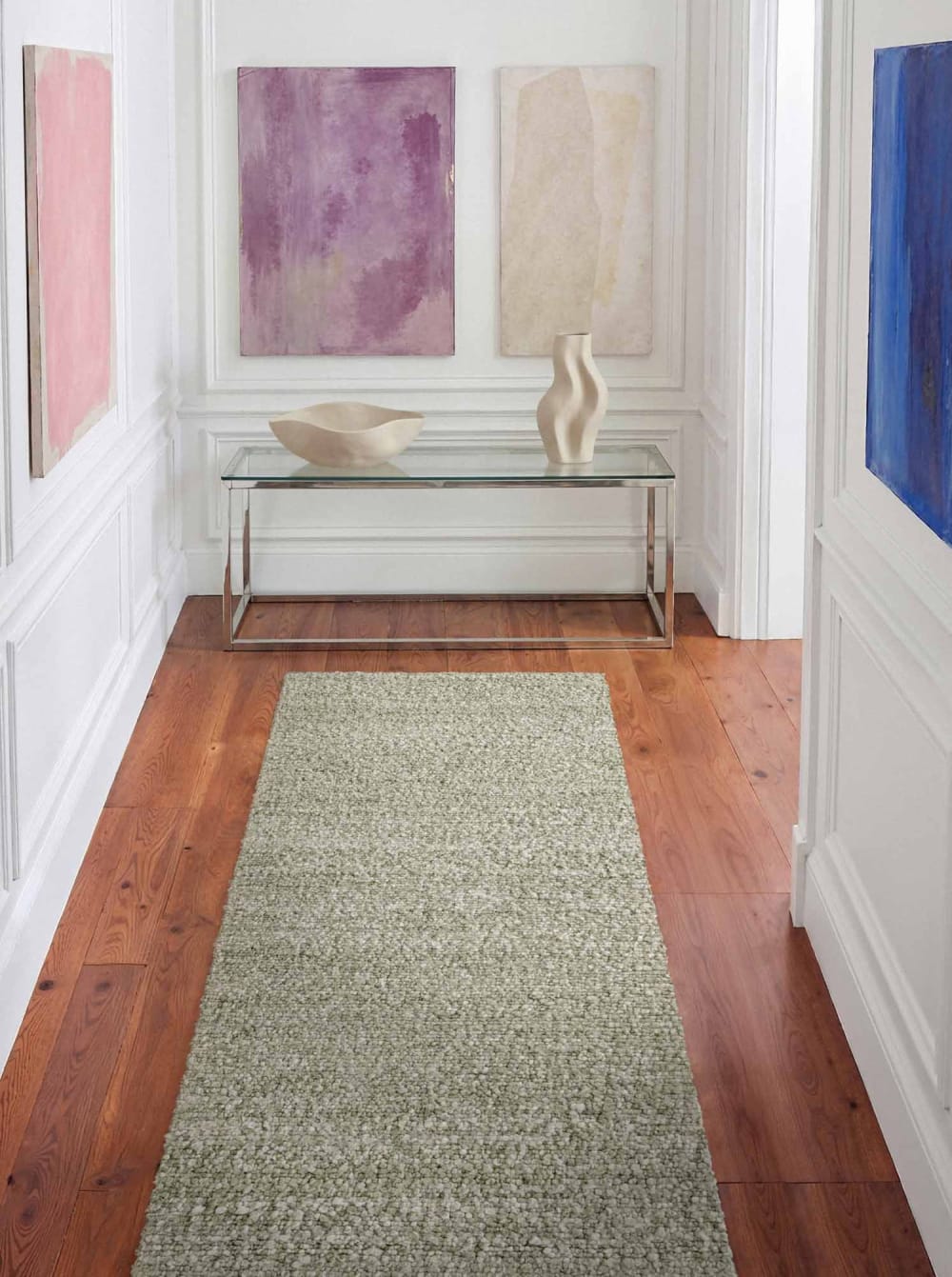 Tapis bouclés à poils courts vert clair 120x170cm — vue 4