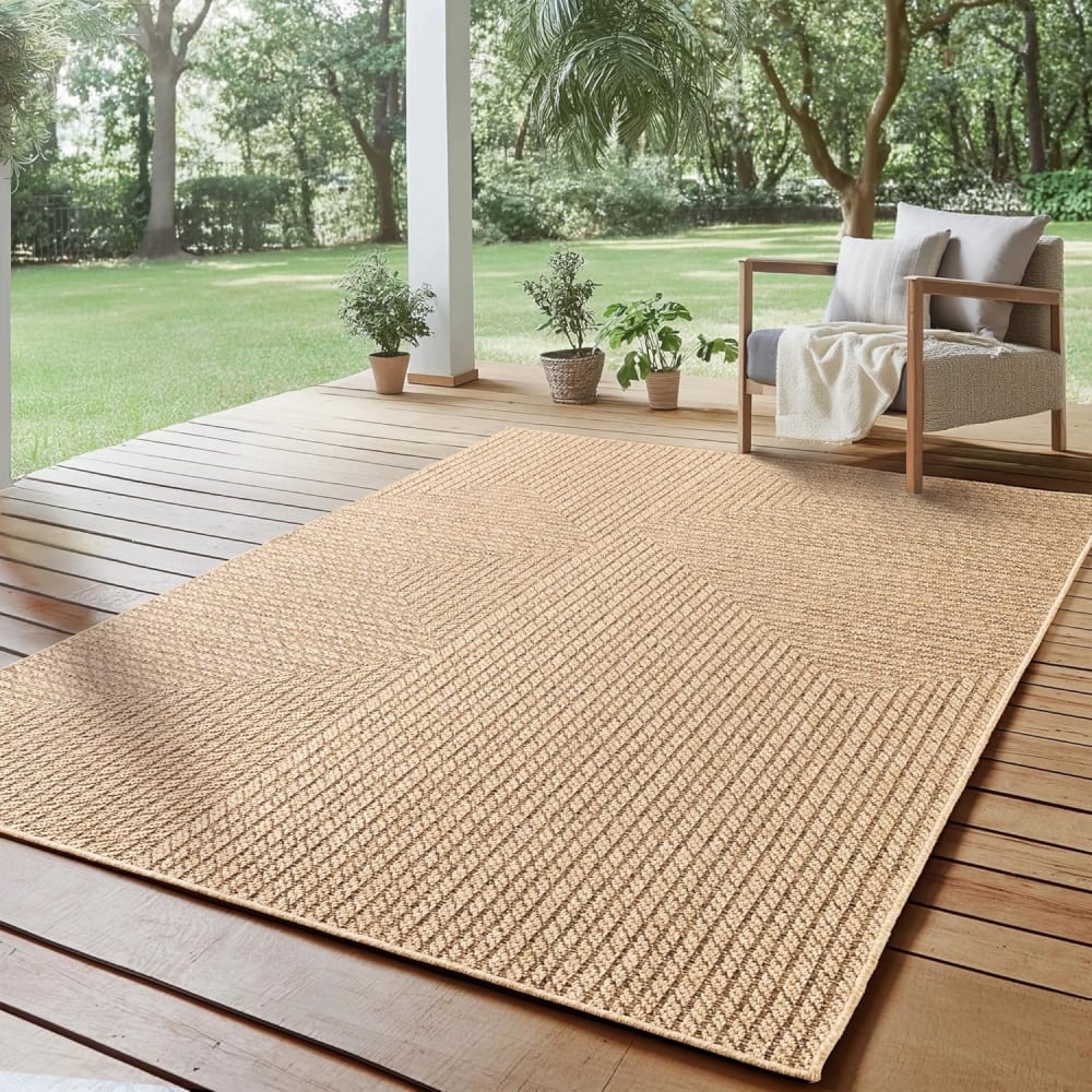 Tapis aspect jute à motifs géométrique 200x290cm — vue 3
