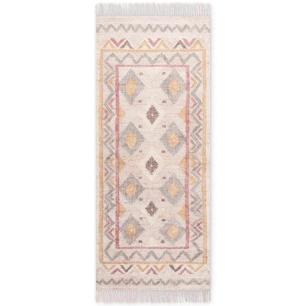 Tapis Kilim Jute à Franges AINA 80x200cm