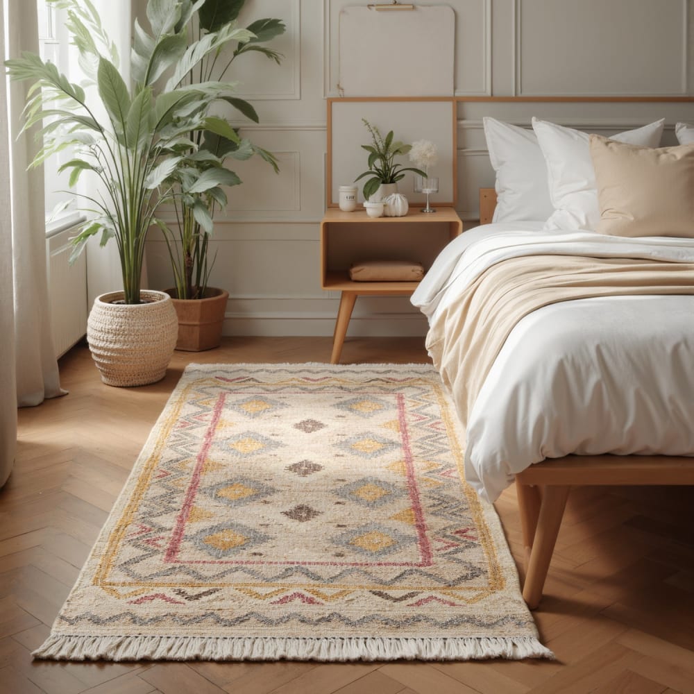 Tapis Kilim Jute à Franges AINA 80x200cm