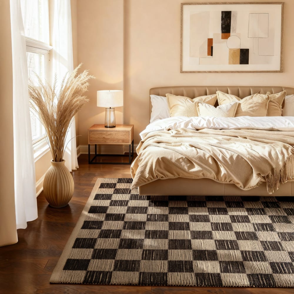 Tapis en jute fait à la main damier 200x300cm — vue 3