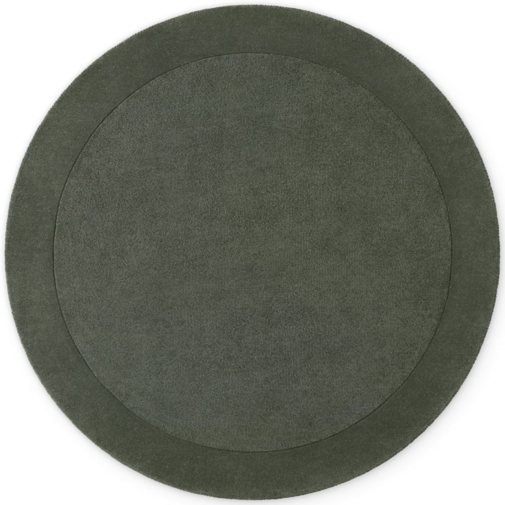 Tapis Rond en laine tufté main Vert - 200cm