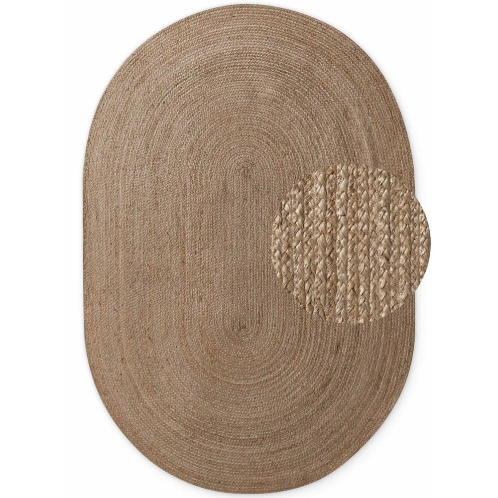 Tapis Ovale en Jute Marron 160x230cm