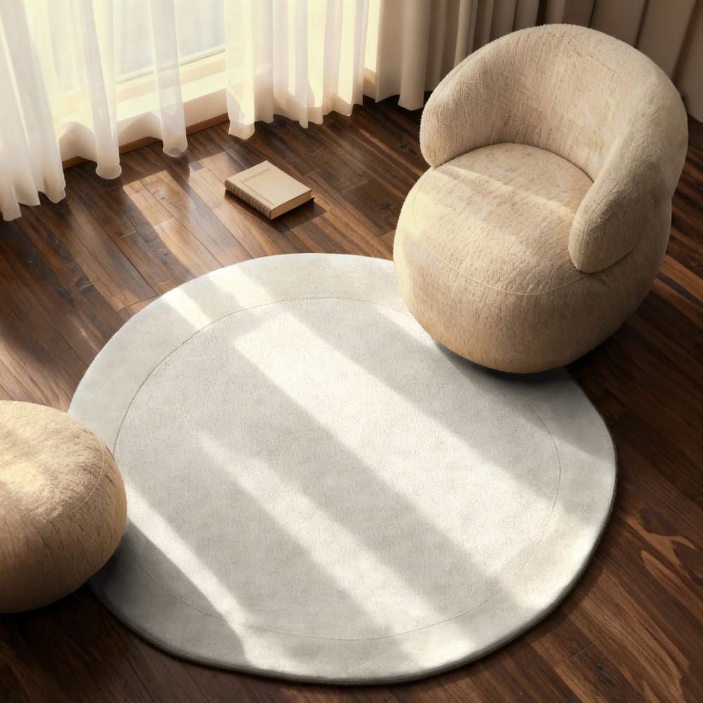 Tapis en laine rond organique tufté main crème - villeroy & boch 160cm — vue 3