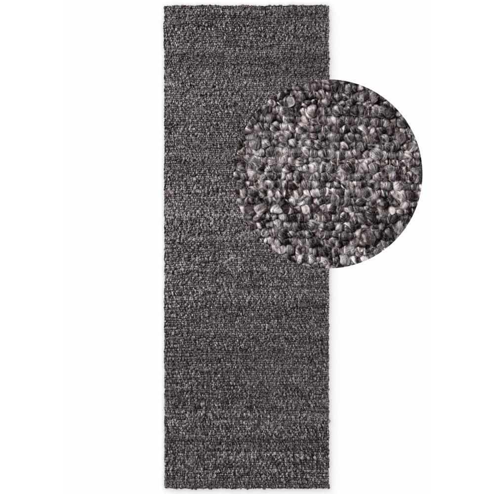 Tapis Bouclés à poils courts Anthracite 80x300cm