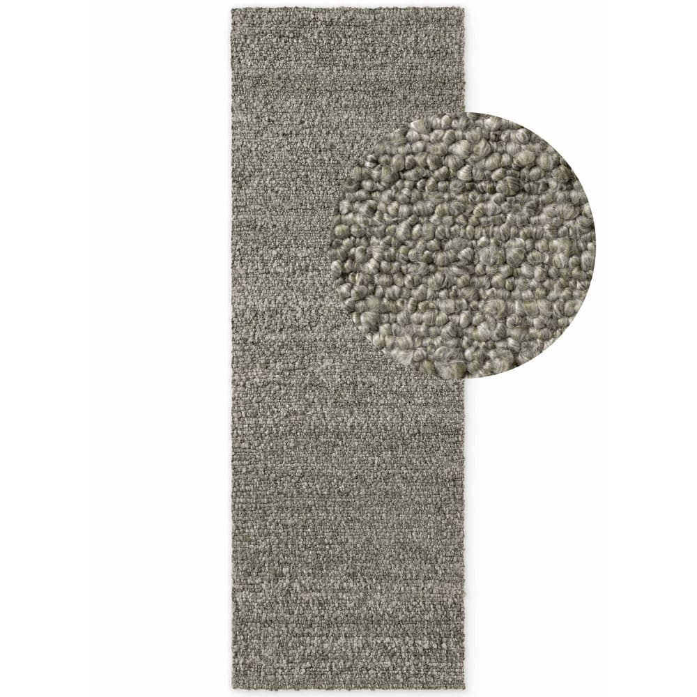 Tapis Bouclés à poils courts Vert 80x300cm