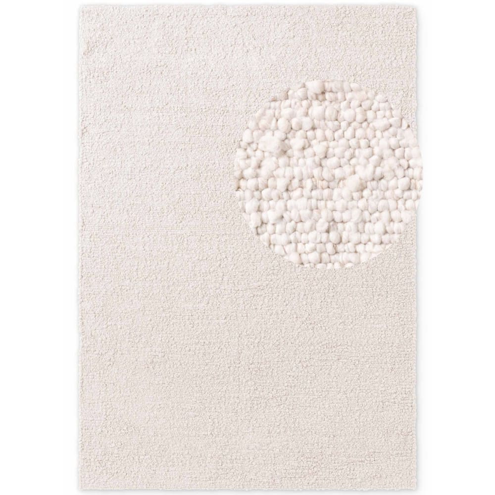 Tapis Bouclés à poils courts Crème 160x230cm
