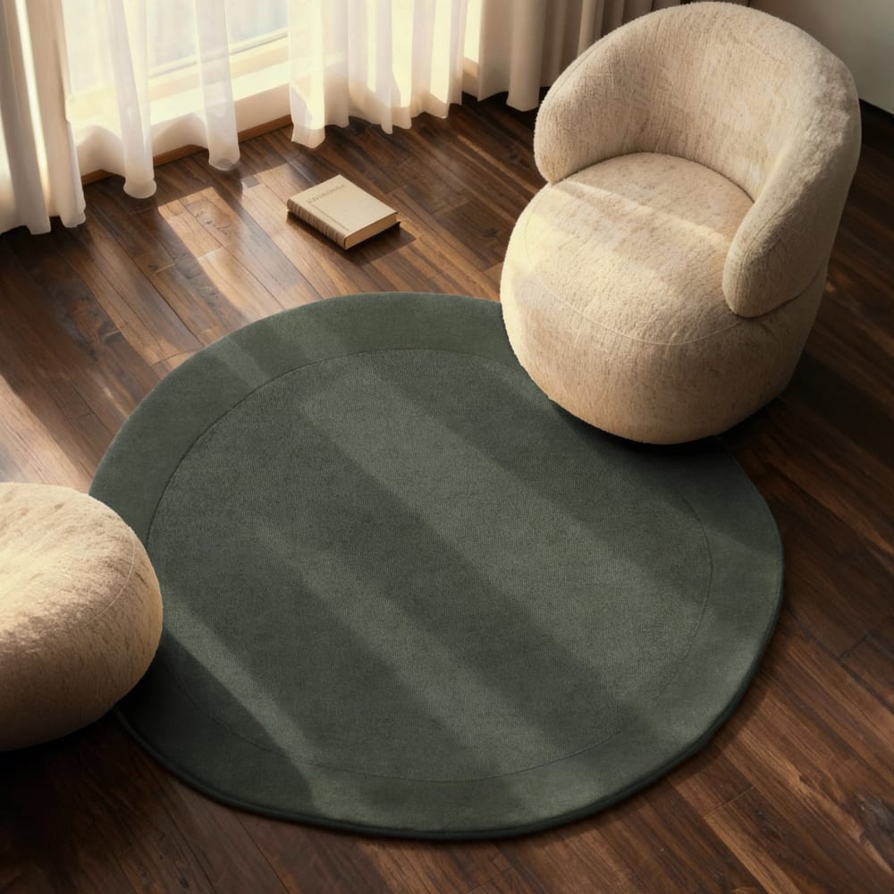 Tapis en laine rond organique tufté main vert - villeroy & boch 160cm — vue 3