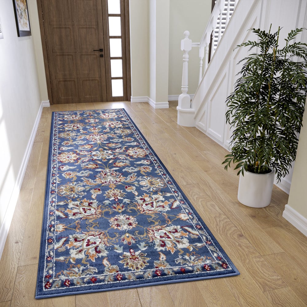 Tapis Persan aux motifs Fleuris Bleu 57x90cm — vue 3