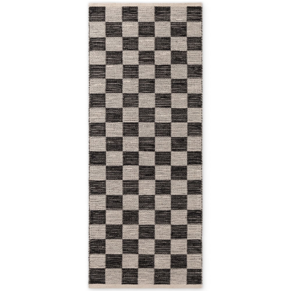 Tapis en Jute Fait à la Main Damier 80x300cm