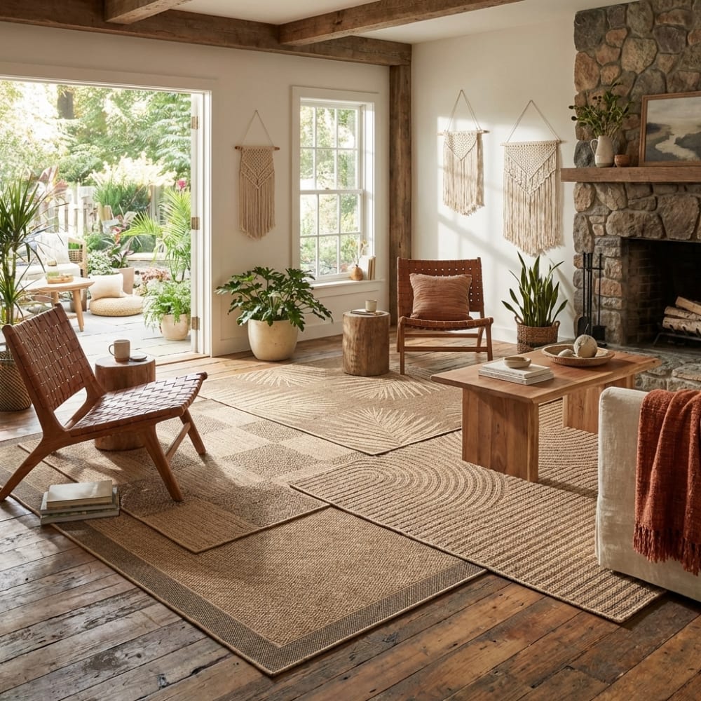 Tapis aspect jute à motifs géométrique 80x150cm — vue 4
