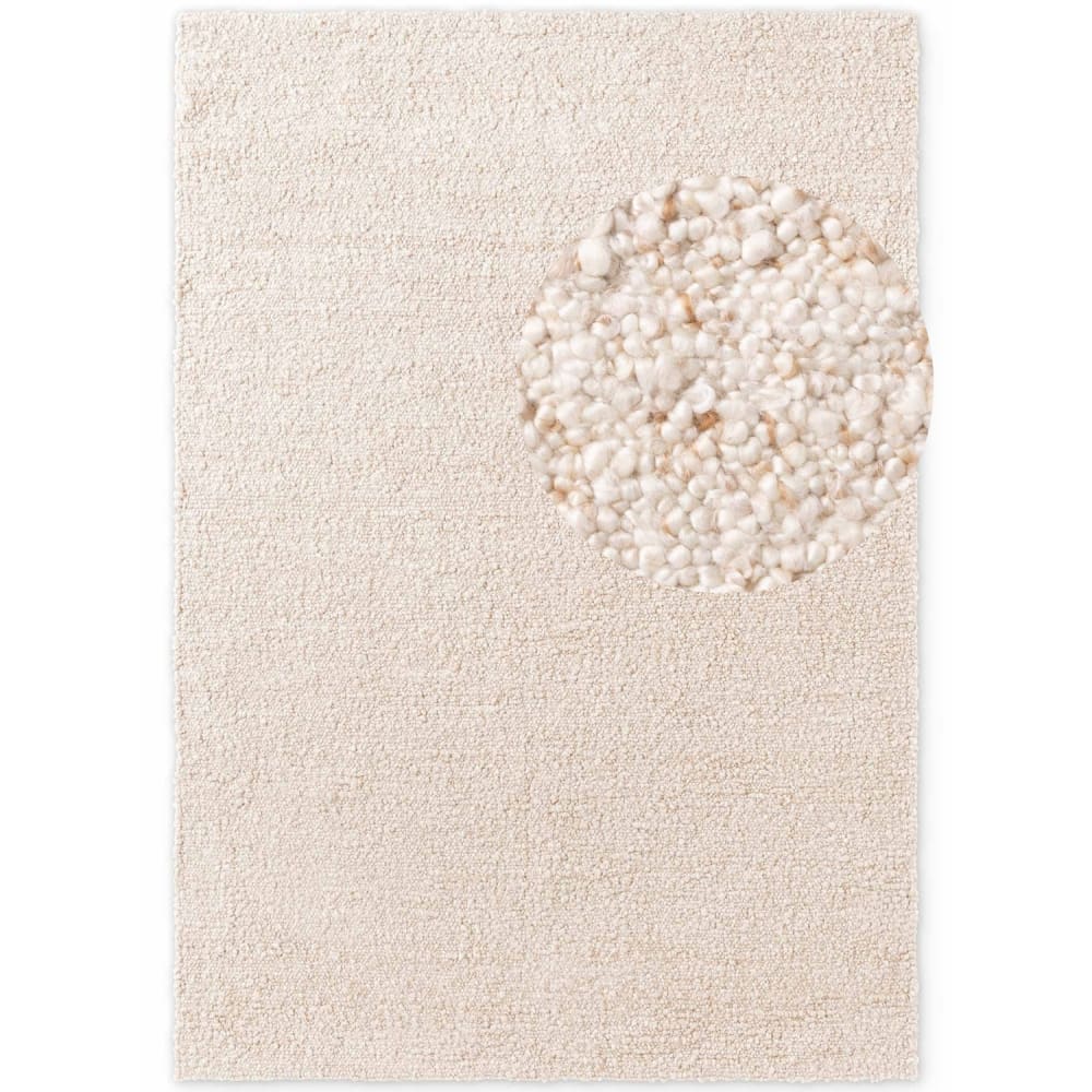 Tapis Bouclés à poils courts Ecru 160x230cm