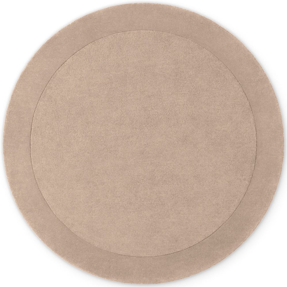 Tapis Rond en laine tufté main Beige - 150cm