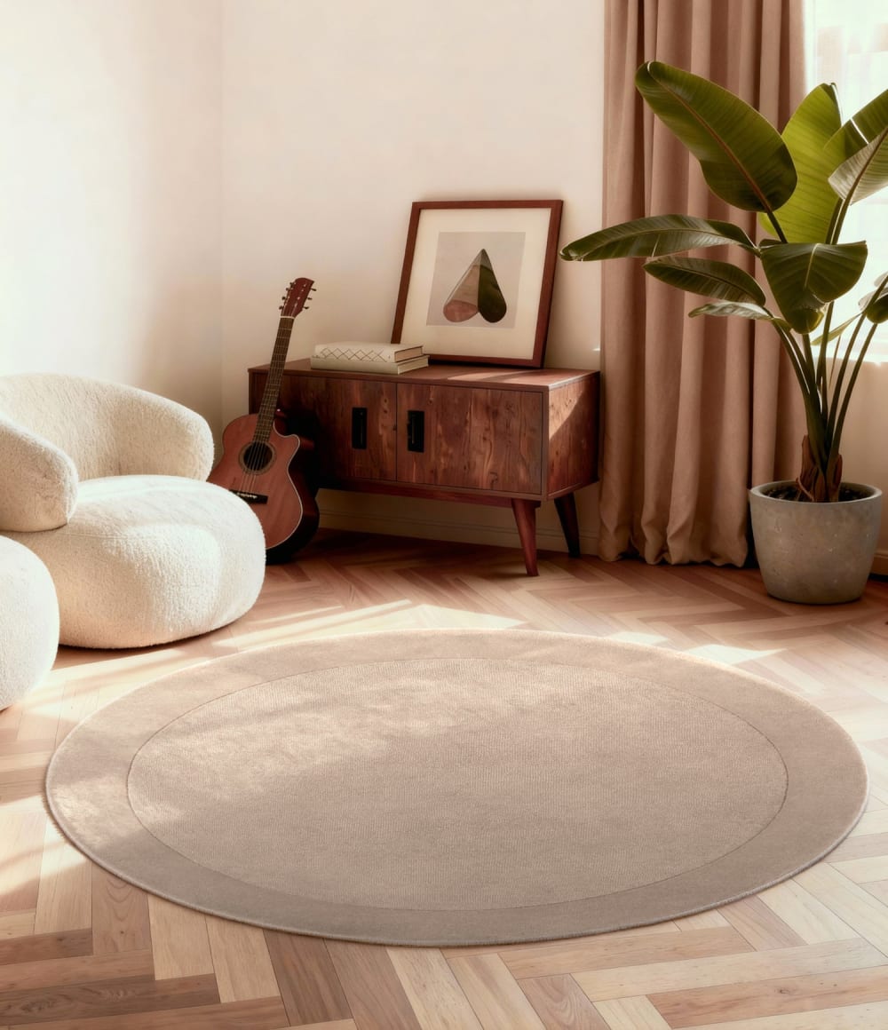 Tapis rond en laine tufté main beige - villeroy & boch 150cm — vue 3
