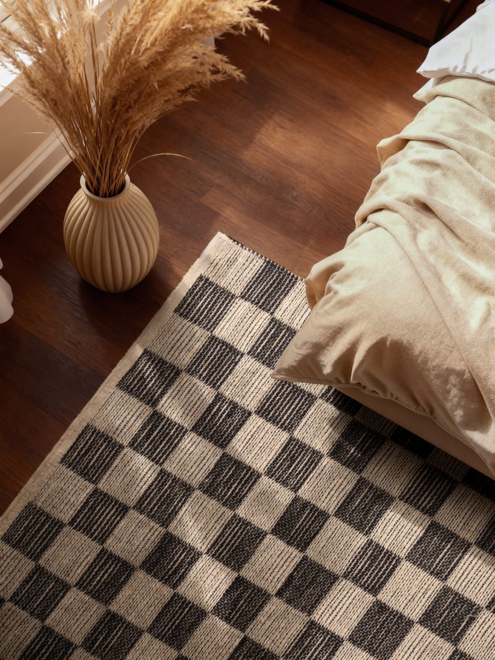 Tapis en jute fait à la main damier 120x170cm — vue 4