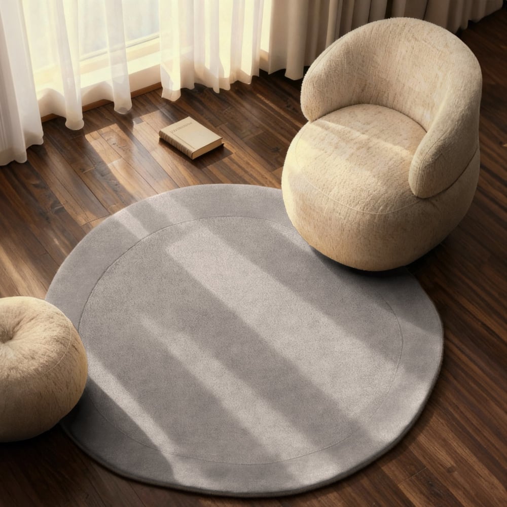Tapis en laine rond organique tufté main gris - villeroy & boch 160cm — vue 3