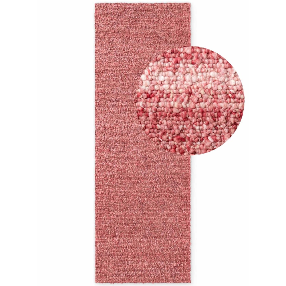 Tapis Bouclés à poils courts Rose 80x200cm