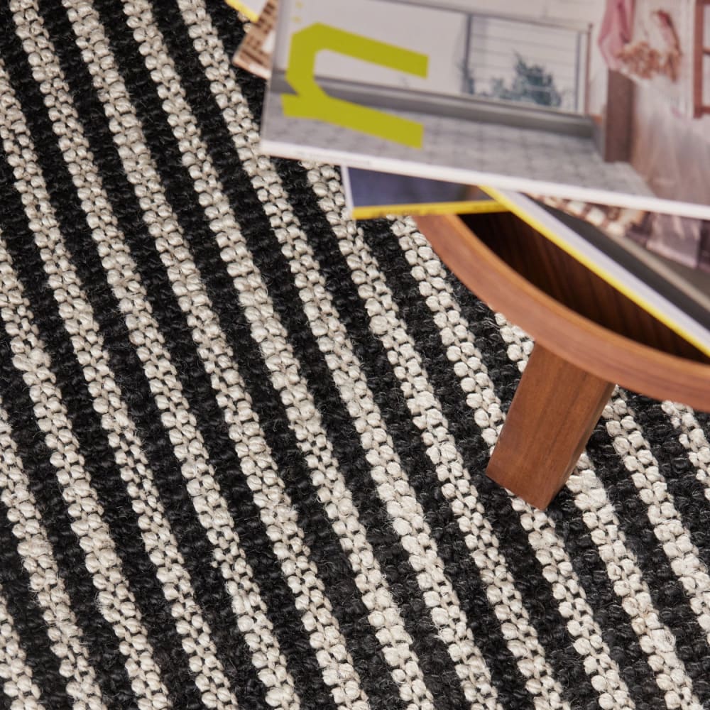 Tapis en jute naturelle bouclée noir et blanc 200x300cm — vue 4