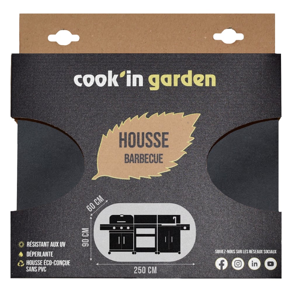 Housse pour cuisine extérieure en toile noire