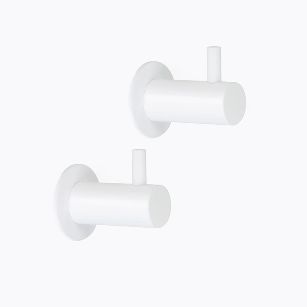 Patères murales en inox noir mat, lot de 2