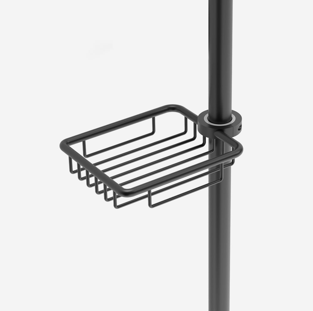 Porte-savon pour barre de douche en inox noir mat