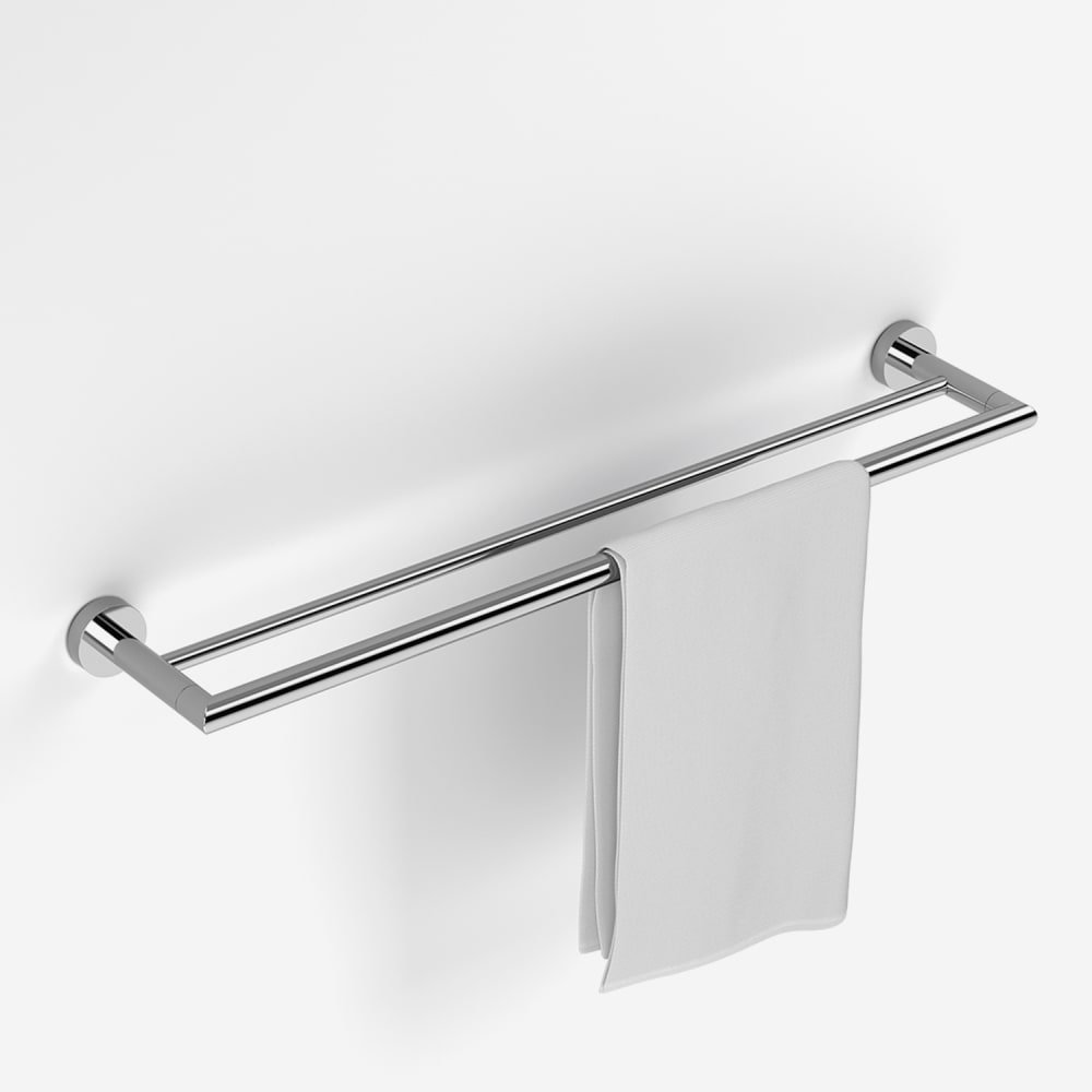 Porte-serviettes mural double fixe inox 60 cm