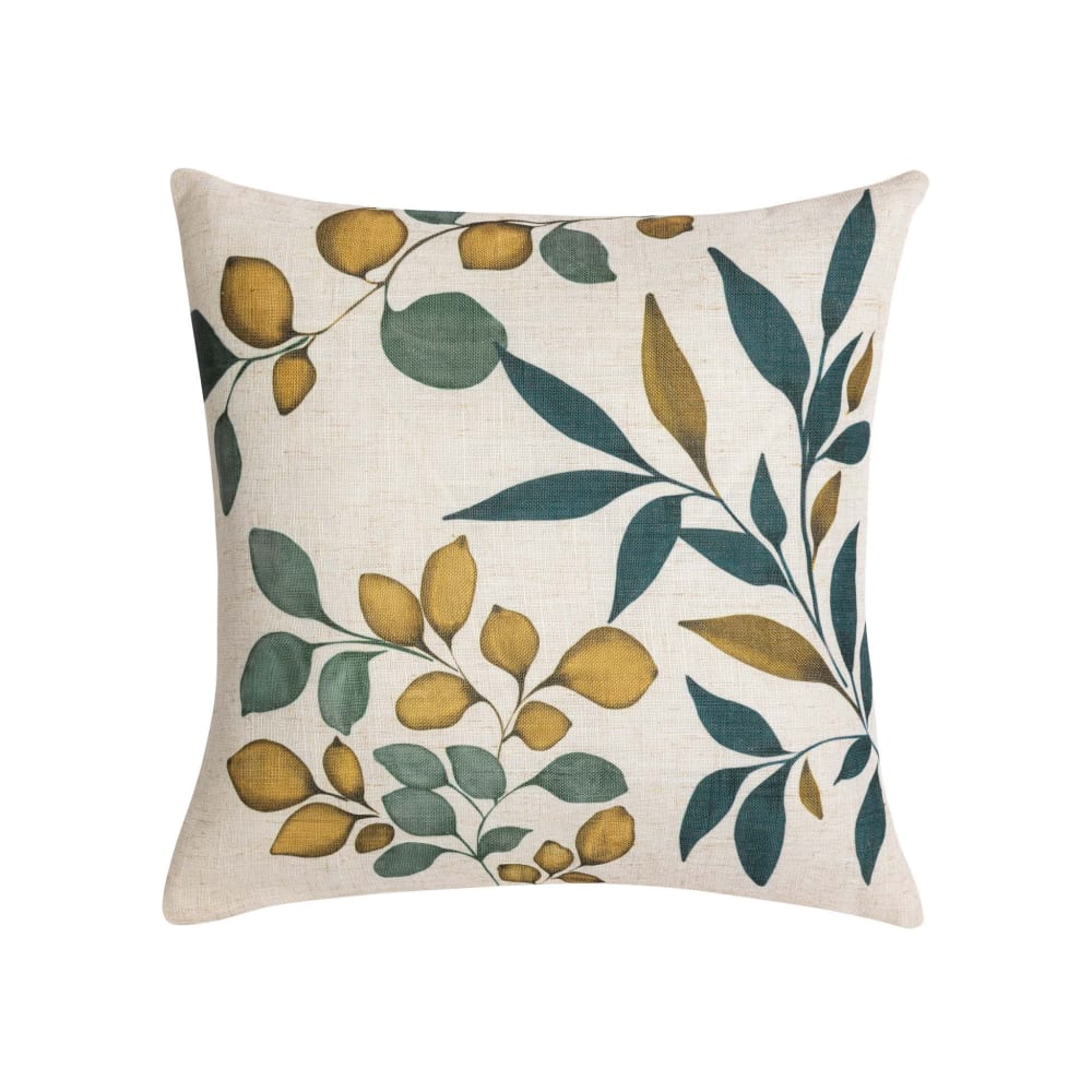 Coussin déhoussable feuillage naturel 45x45cm