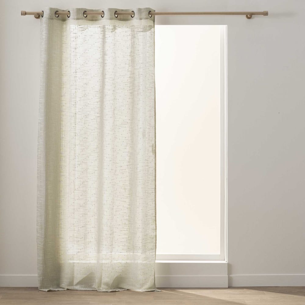 Voilage effet lin tissé fils coupés 140x260cm