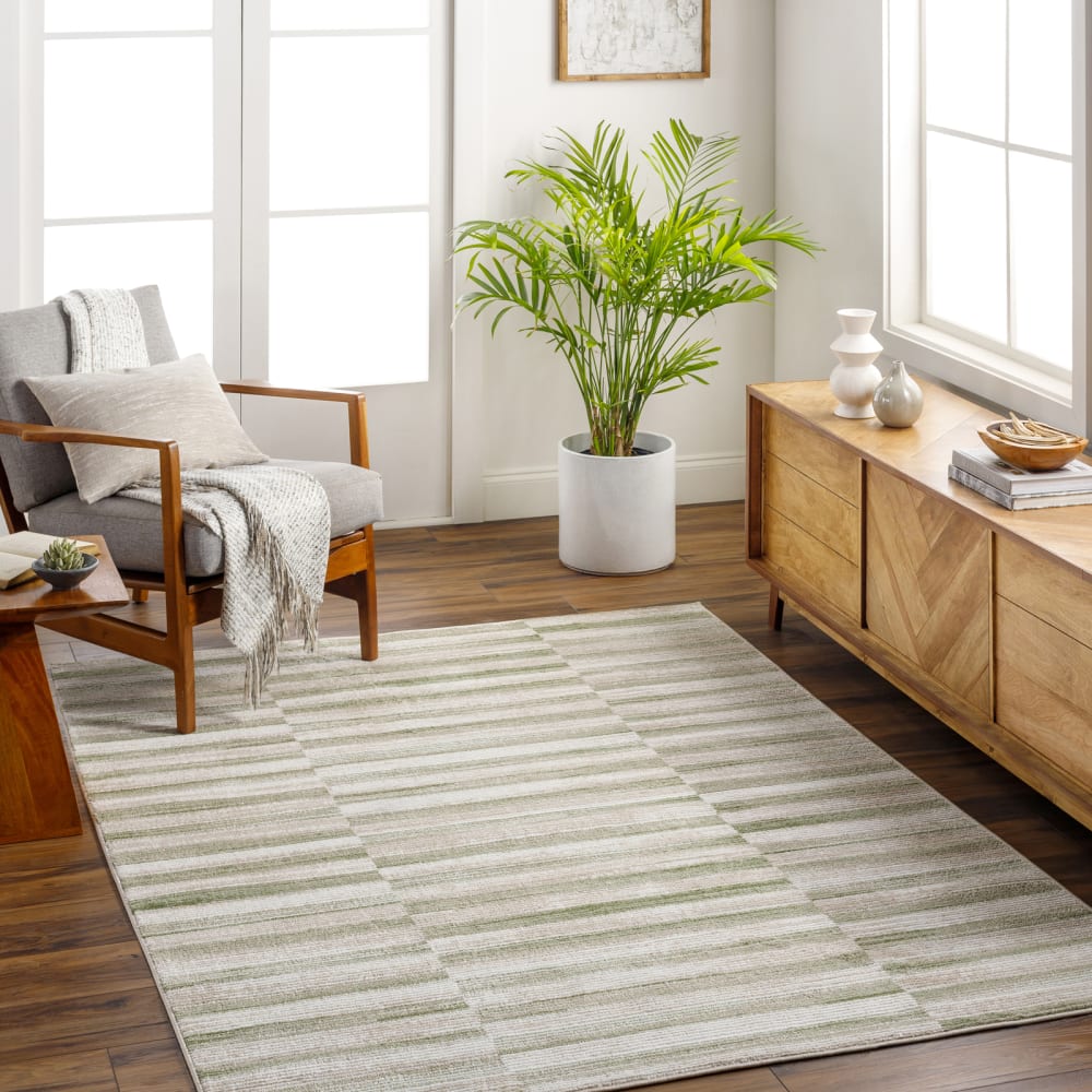 Tapis scandinave moderne vert 200x275 — vue 3