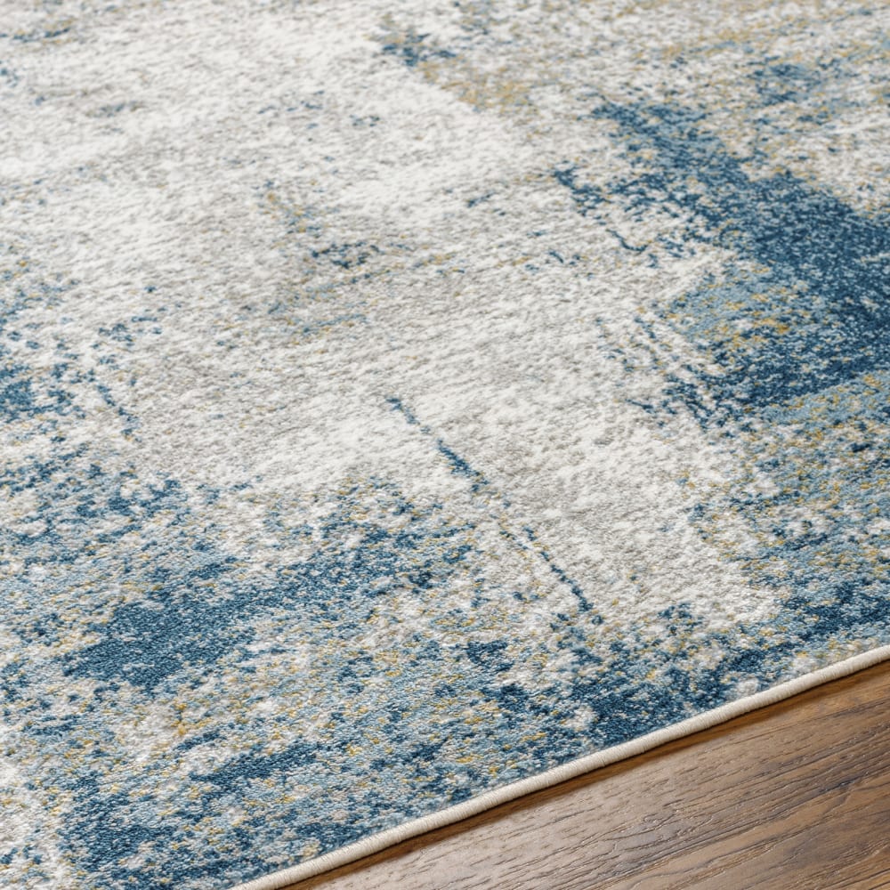 Tapis abstrait moderne bleu canard 160x213 — vue 4