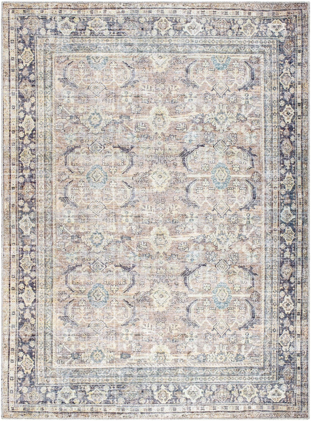 Becki Owens x Livabliss Waschbarer Vintage-Teppich Beige/Grün