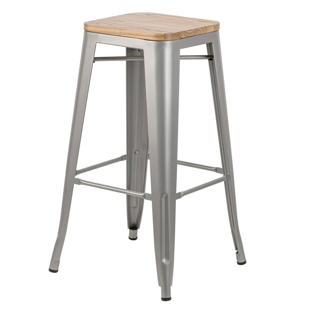 Tabouret de bar en métal et frêne naturel