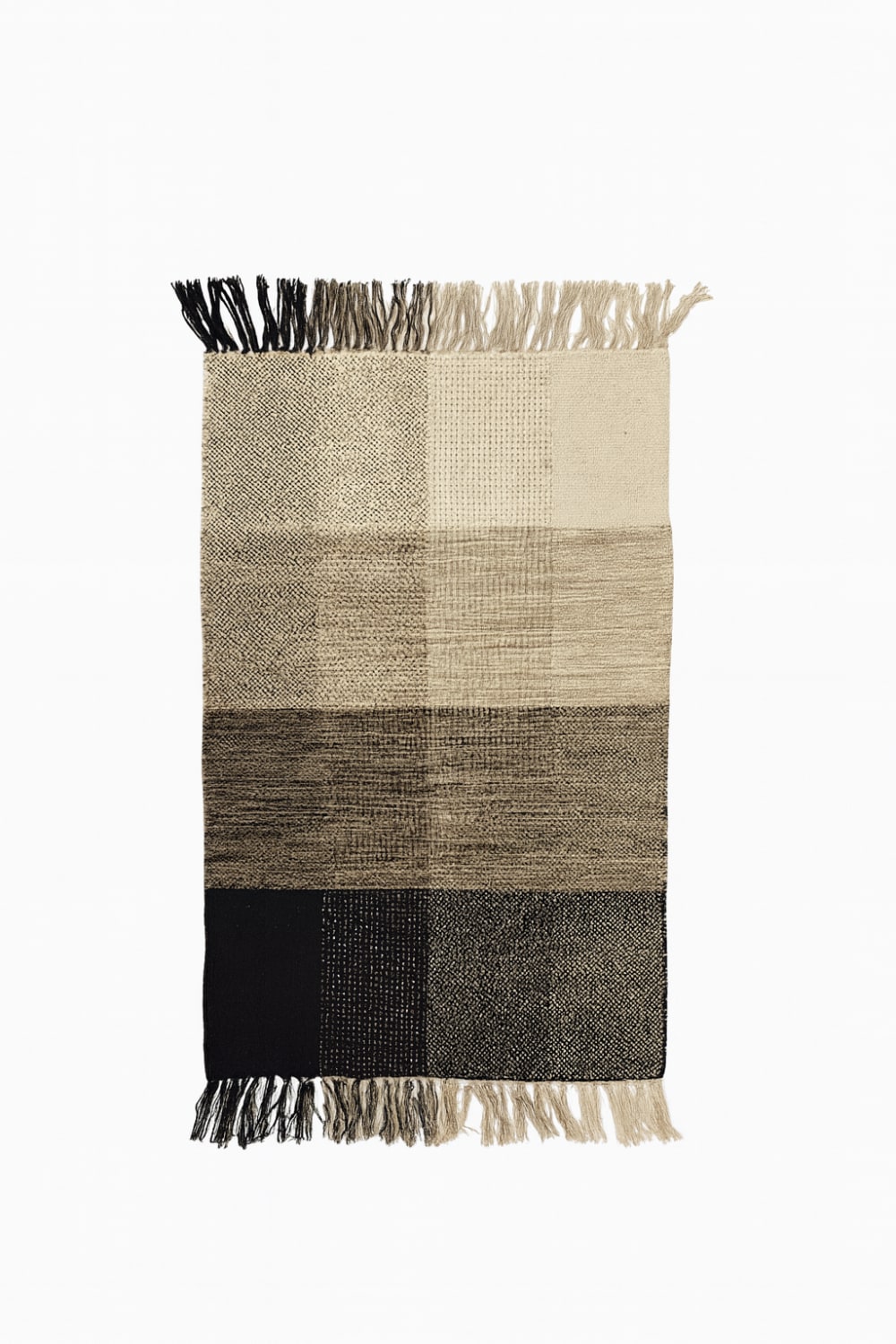 Tapis rectangulaire en coton avec motifs marrons et écrus 120 x 180 cm — vue 4