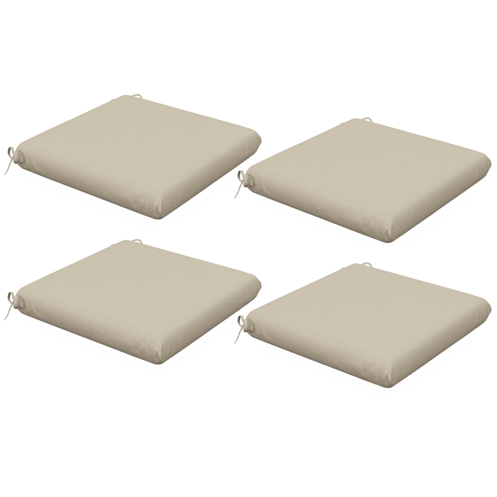 Lot de 4 coussins de chaise 47x47 cm rembourrage épais beige