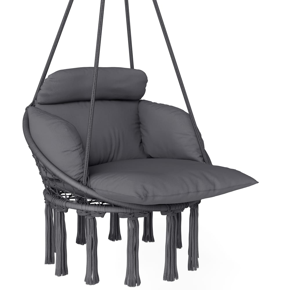 Chaise suspendue avec kit de suspension cadre en acier gris foncé