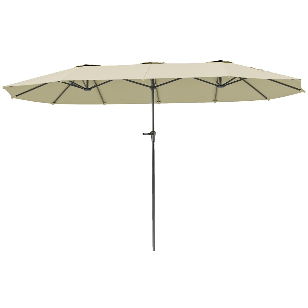Parasol jardin extérieur rectangulaire toile 180g/m² crème