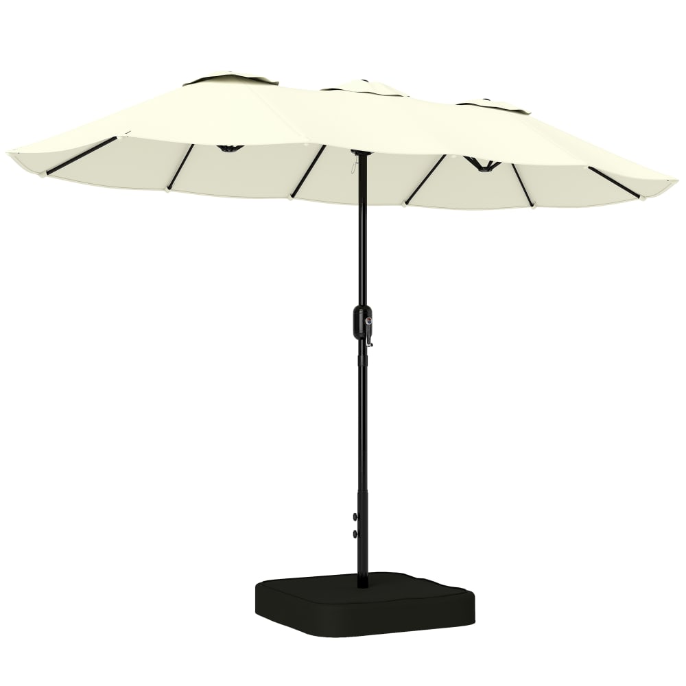 Parasol de jardin extérieur avec base et sacs de sable polyester beige