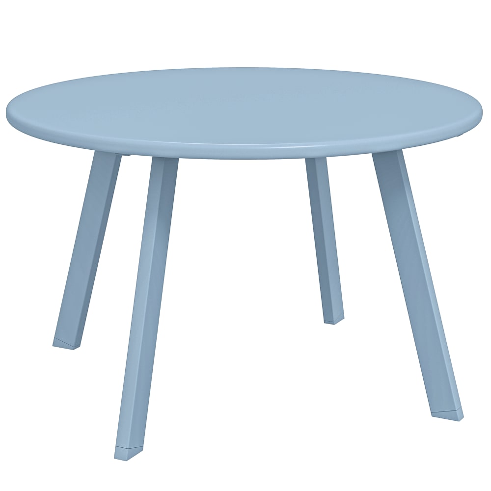 Table basse ronde avec patins antidérapants cadre en métal bleu