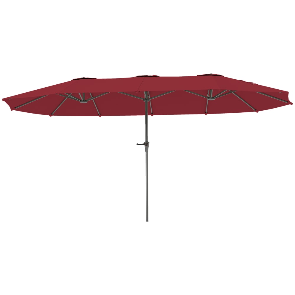Parasol jardin extérieur rectangulaire toile 180g/m² rouge vineux
