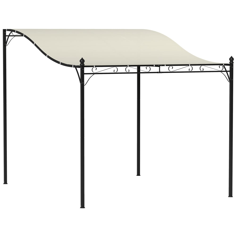 Pergola de jardin 2,5 x 3 m toit imperméable cadre en métal crème