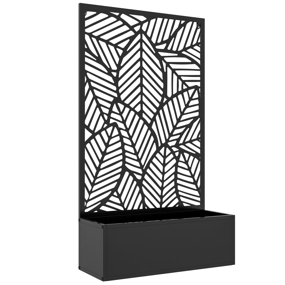 Jardinière sur pied en métal pour plante grimpante avec treillis